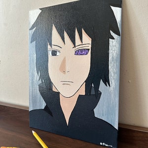 Peinture acrylique Naruto Sasuke Uchiwa image 2