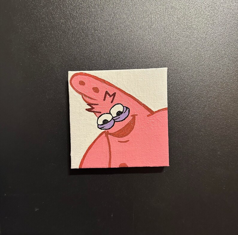 Patrick Star Meme Acrylic Magnet image 1