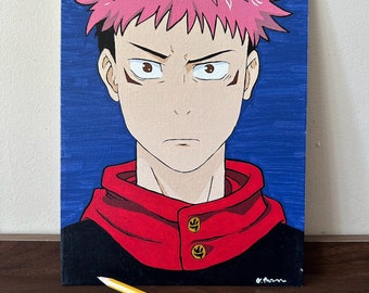 Peinture acrylique Jujutsu Kaisen Yuji Itadori JJK