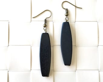 Wooden Oval Earrings, Wood Earrings, Dangle Earrings, Simple and Causal Earrings, Daily Wear Earrings, Everyday Earrings, Christmas Gift