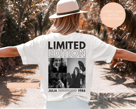 Geschenk zum 40 Geburtstag Shirt Frauen, Vierzigster Geburtstagsgeschenk 1986 personalisierbar mit Foto, Name, Vierziger Freundin, Schwester
