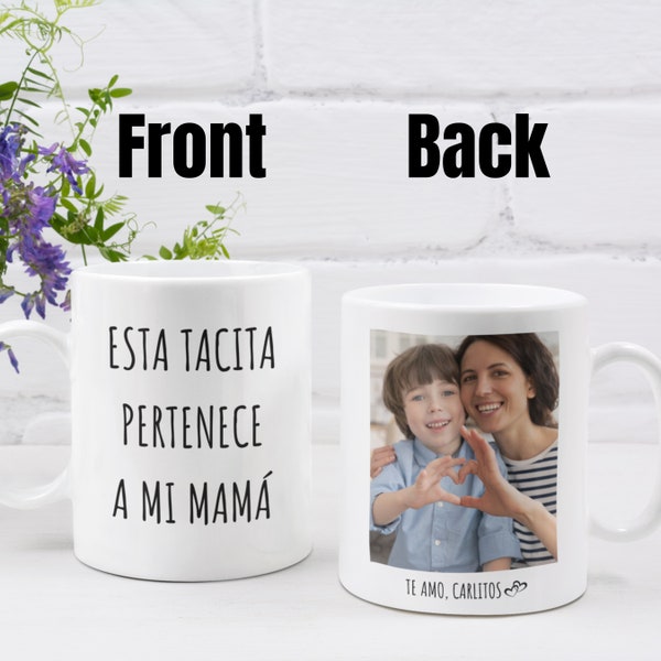 Taza Personalizada para Mamá, Taza con Foto para Mamá, Regalo Taza Con Foto, Custom Photo Mug, Customized Photo Mug in Spanish, Custom Mug