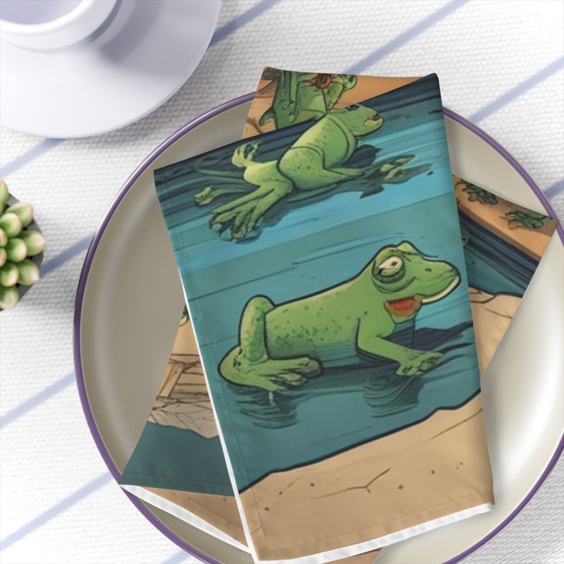 Frog fabric Napkins for seder night zdjęcie 3