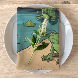 Frog fabric Napkins for seder night zdjęcie 4