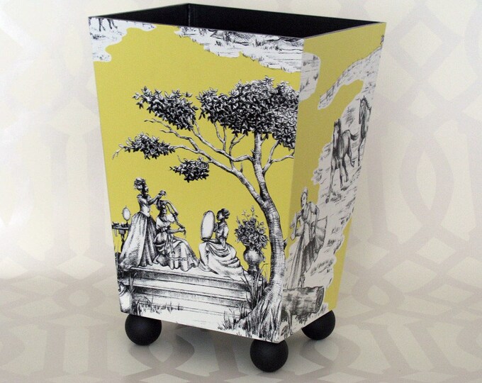 Harlem Toile Wastebasket Etsy