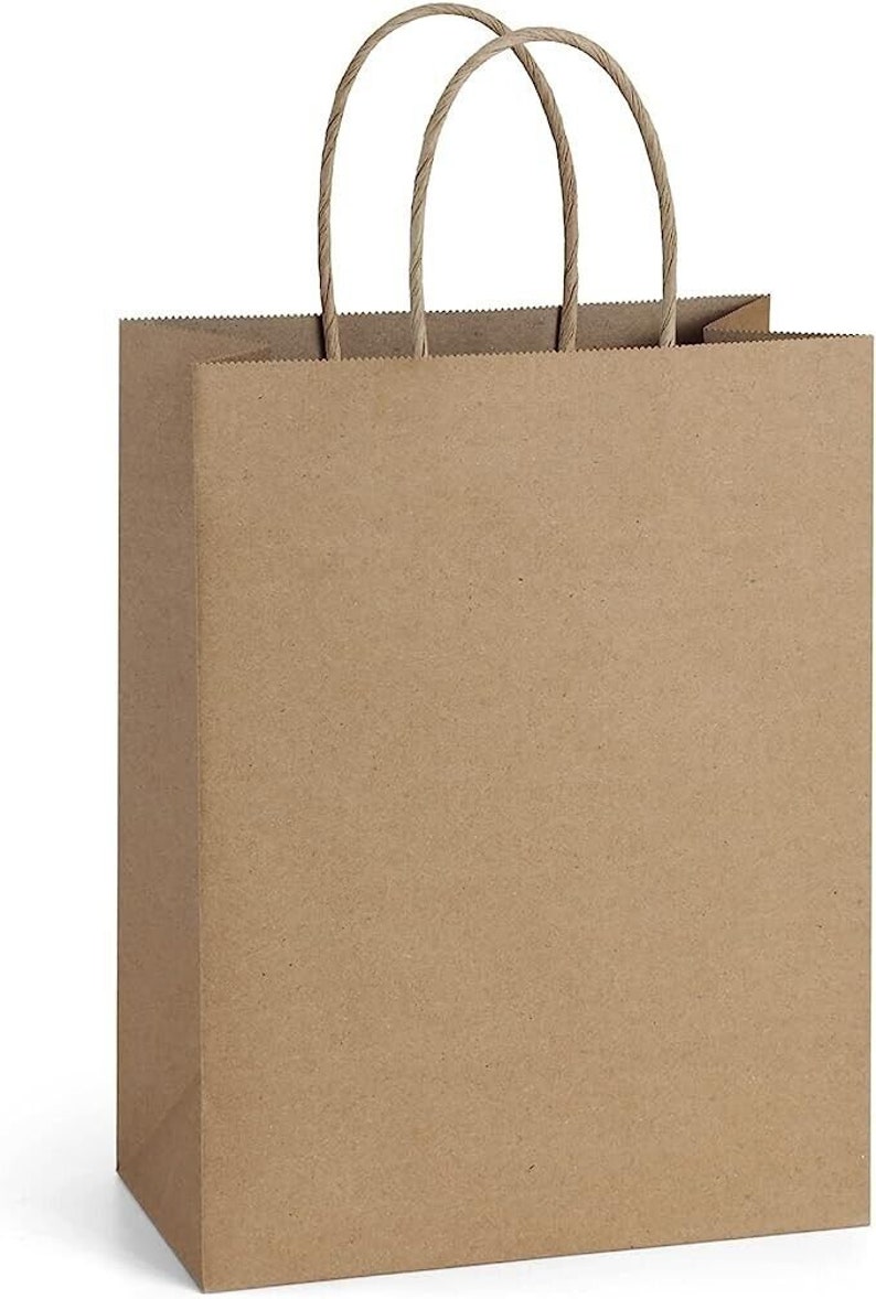 NEW 100 pcs 5 Inch kraft Paper Gift Bags with Handles Holiday Wedding Birthday Holiday Craft bag shopping bag party treat household image 9