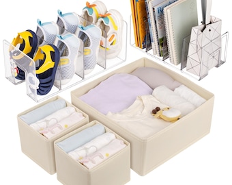 Clear Acrylic Baby Shoe Organizer – Closet Storage Bins, Nursery, Office File Holder