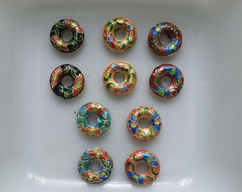 Cloisonne Donuts Sml / Set A / 10pcs / 15mm