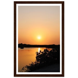 Fine Art Sunset Photograph. Premium Matte Paper Wooden Framed Poster.
