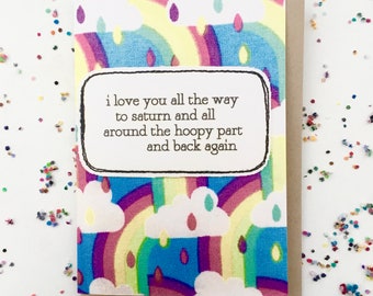 greeting card - i love you to saturn