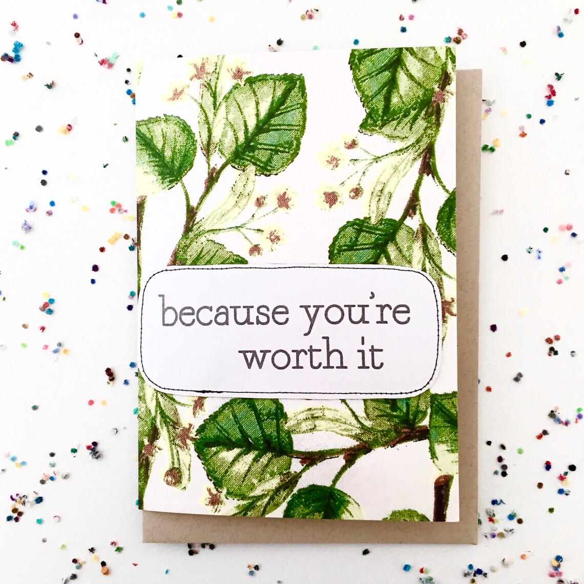 Greeting card because youre worth it etsy
