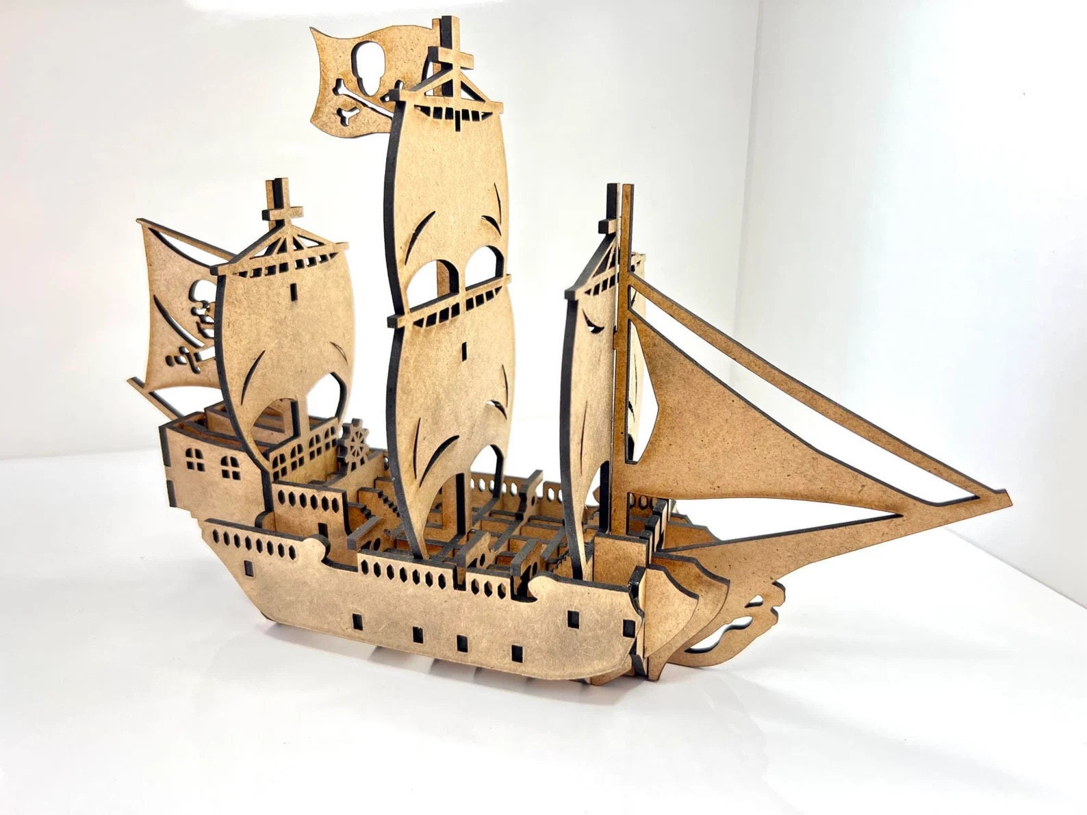 Pirates Ship 3D Model Puzzle Laser Cut Svg Dxf Vector Easy