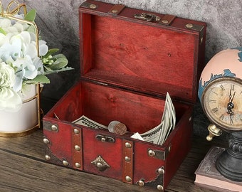 Pirate's Loot Await: Vintage Treasure Chest Jewelry Box. Perfect for Pearls, Trinkets, and Tarot Cards. Explore now!