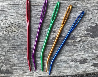 Set of 2 Bent Tip Aluminium Needles for Crochet, Knitting.