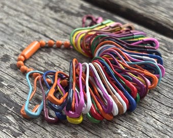 Gourd Safety Pins Bulb Pins Knitting Crochet Stitch Markers Set of 50 on Ball Chain