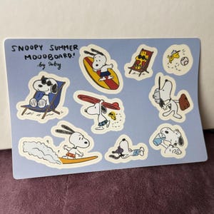 Arkusz naklejek Moodboard Snoopy Summer