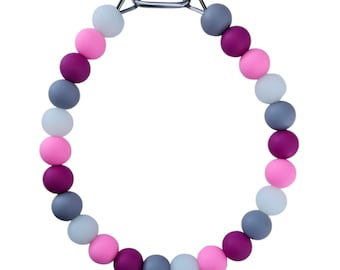 Glow in the Dark Silicone Bead Dog Collar - Rose Buds