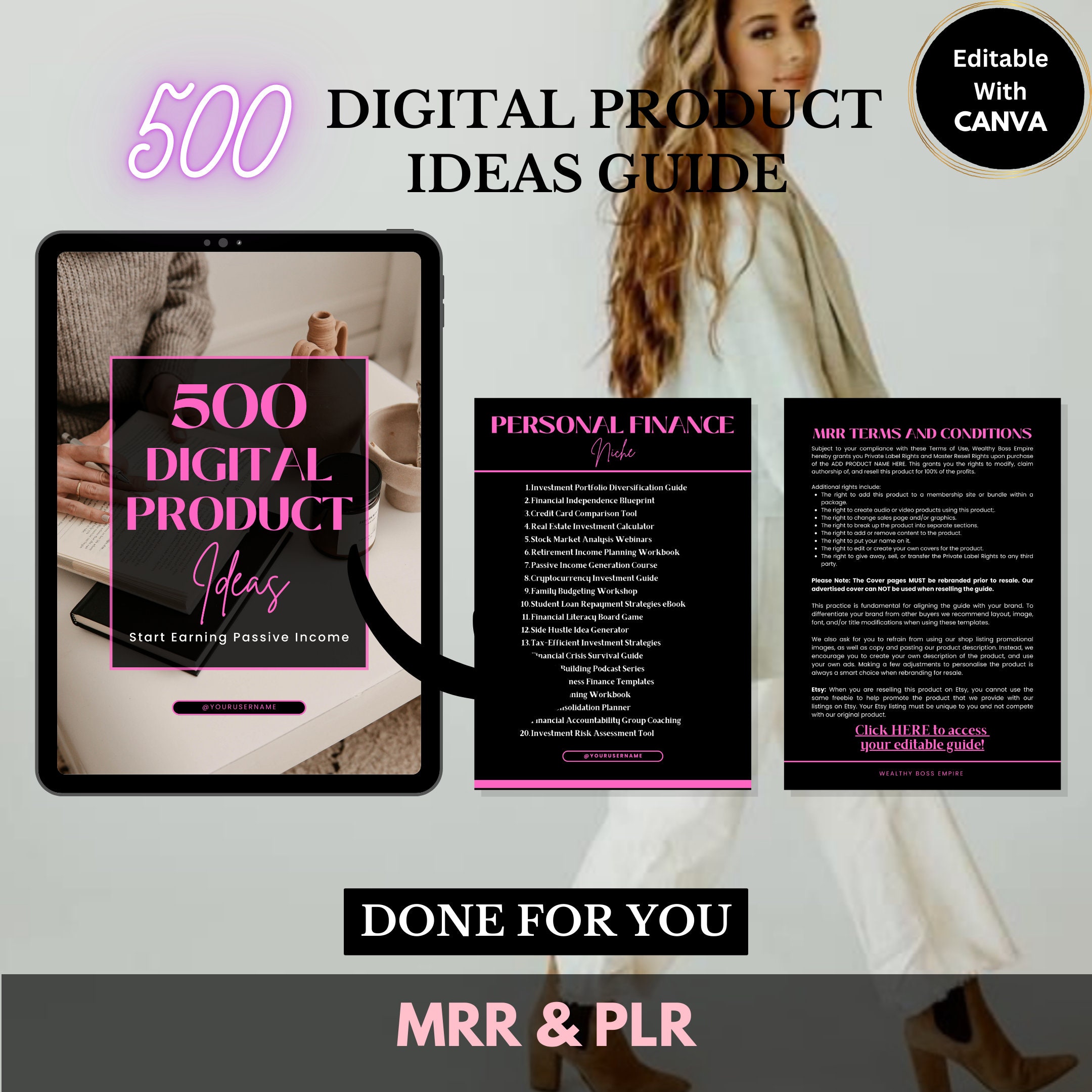 500 Digital Product Ideas | Master Resell Rights | Canva Template ...