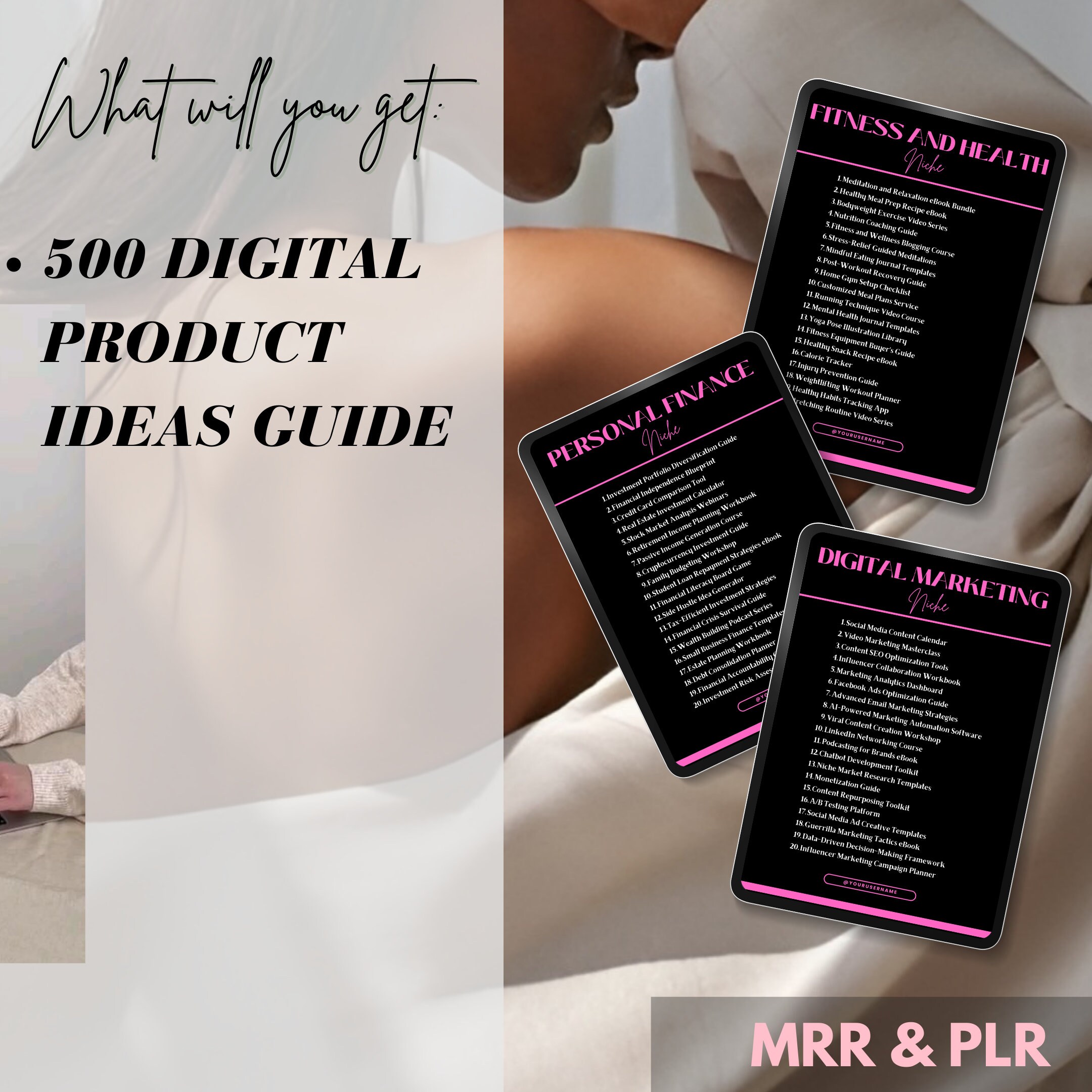 500 Digital Product Ideas | Master Resell Rights | Canva Template ...