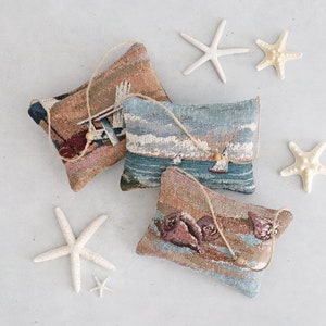 Coastal Tapestry Lavender Sachet: Beach Cottage Decor
