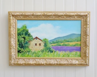 Lavender Field Painting - Original Oil Painting - French Countryside Art - Provence Impressionist Landscape