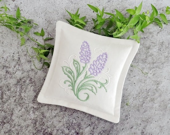 Lavender Sprig Sachet - Embroidered Sachet - Lavender Drawer Bags - French Lavender Sachet - French Linen Sachet