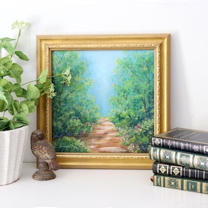 Original Oil Painting: Pathway Through Woods, Framed