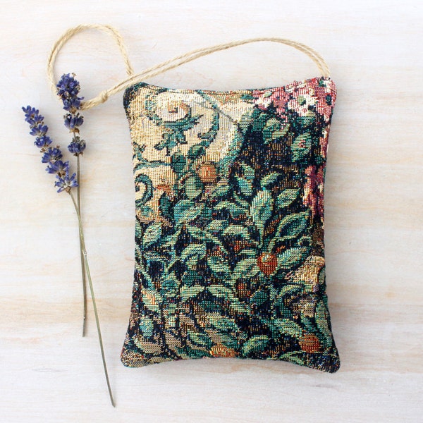 Tapestry Lavender Sachet, Cottage Home Decor, Garden Theme