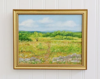 Original Oil Painting  - "Ete en Provence" - Framed Landscape 8x10 - French Provence Landscape - Impressionist Painting