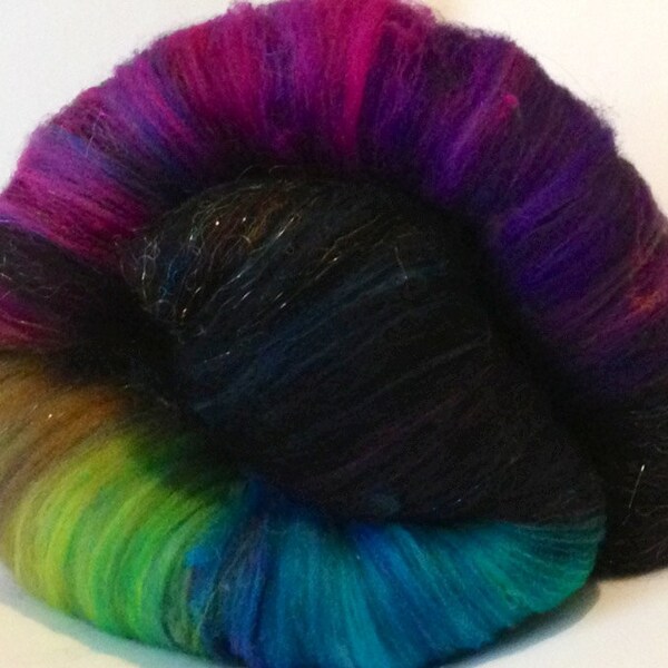 COMMON GRACKLE superwash merino spinning batts - 4oz