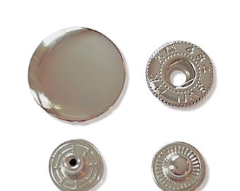 Silver Tone Leather Craft Snaps/Fastener Buttons/Closure 2 sizes -- 17/20 mm
