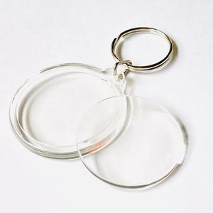 Round Blank Clear Acrylic Photo Insert Keychain-Choose Quantity--5pcs./10pcs.