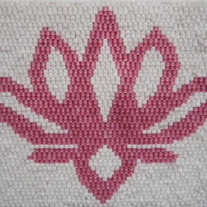 PATTERN: 2-Drop Even Count Peyote Stitch Mini-Tapestry, &quot;Lotus&quot;, 2 Colors