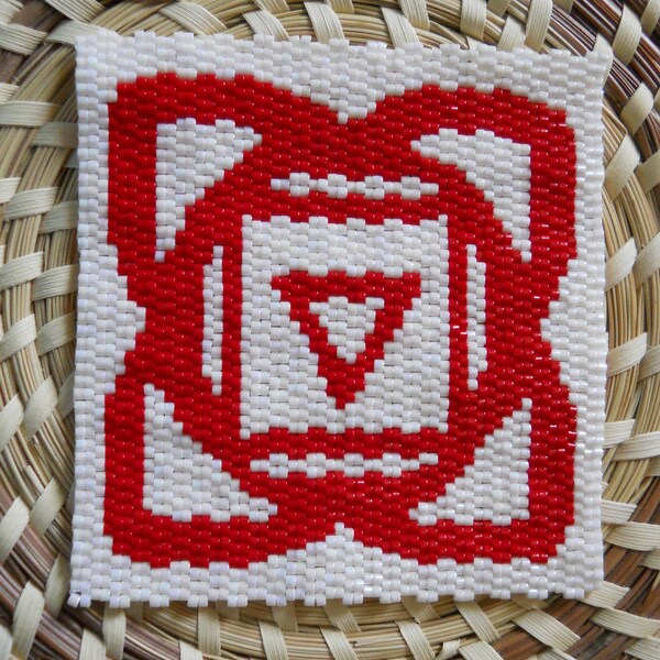 PATTERN: 2-Drop Even Count Peyote Stitch Mini-Tapestry, "Root Chakra", 2 Colors