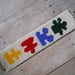 Autism Awareness Jigsaw Pieces Bracelet, Peyote Stitch, Small Size; Magnetic Tube Clasp