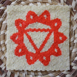 PATTERN: 2-Drop Even Count Peyote Stitch Mini-Tapestry, &quot;Solar Plexus Chakra&quot;, 2 Colors