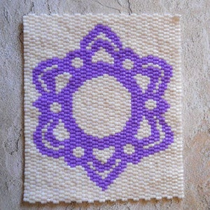 PATTERN: 2-Drop Even Count Peyote Stitch Mini-Tapestry, "Crown Chakra", 2 Colors