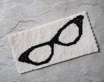 PATTERN: 2-Drop Even Count Peyote Stitch, "Retro Eyeglasses", Bead Art