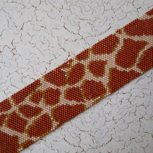 Giraffe Print Peyote Stitch Cuff Bracelet image 3