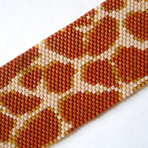 Giraffe Print Peyote Stitch Cuff Bracelet image 5