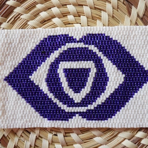 PATTERN: 2-Drop Even Count Peyote Stitch Mini-Tapestry, &quot;Third Eye Chakra&quot;, 2 Colors