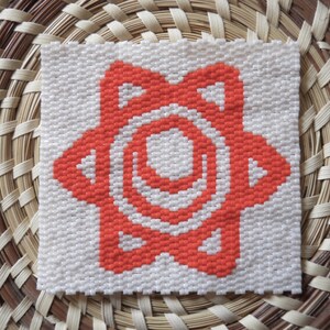 PATTERN: 2-Drop Even Count Peyote Stitch Mini-Tapestry, &quot;Sacral Chakra&quot;, 2 Colors
