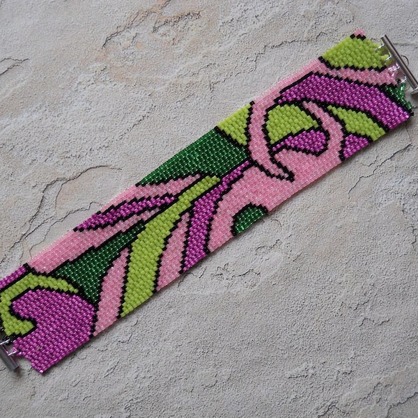 PATTERN: 2-Drop Even Count Peyote Stitch, "Pucci Fabric", 60s Design, 5 Colors, Instant Download