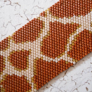 Giraffe Print Peyote Stitch Cuff Bracelet image 2