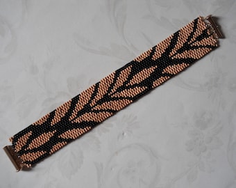 PATTERN: 2-Drop Even Count Peyote Stitch Bracelet, "Wheat", 2 Colors