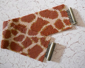 MUSTER: Even Count Peyote Stitch Giraffe Print Armband, Sofort Download