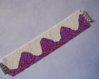 PATTERN: 2-Drop Even Count Peyote Stitch, Vertical Ripples, 2 Colors, Suitable for Beginners