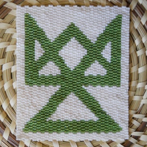 PATTERN: 2-Drop Even Count Peyote Stitch Mini-Tapestry, &quot;Slavic Trojan / Triglav&quot;, 2 Colors