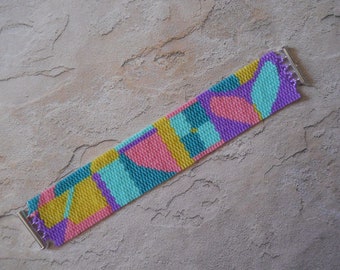 PATTERN: 2-Drop Even Count Peyote Stitch Bracelet, Modernism, Geometric