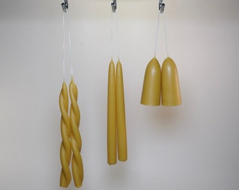 Trio of Pairs Hand Dipped Beeswax Candles